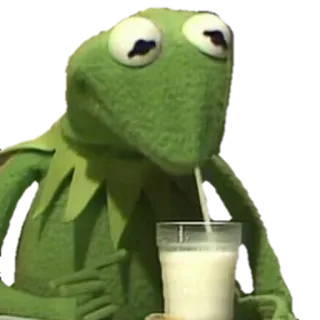 🥛 0c19c91a Kermit 科米蛙, 布偶, 喝酒, 表情包, 搞笑, 表情, 讽刺 telegram sticker