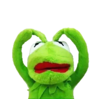 ❤ 24d24387 Kermit the Frog 科米, 青蛙, 木偶, 可爱, 绿色, 心 telegram sticker