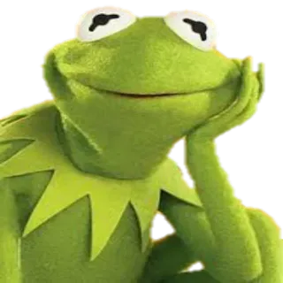 🙂 9345d179 Kermit 科米蛙, 布偶, 青蛙, 表情包, 绿色, 木偶, 思考 telegram sticker