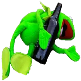 🍺 99221fce Kermit 科米蛙, 青蛙, 木偶, 酒精, 喝酒 telegram sticker