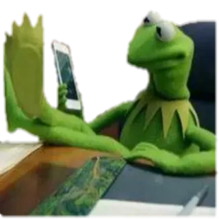 😶 a22a769d Kermit 科米蛙, 表情包, 手机, 等待, 玩偶, 布偶 telegram sticker