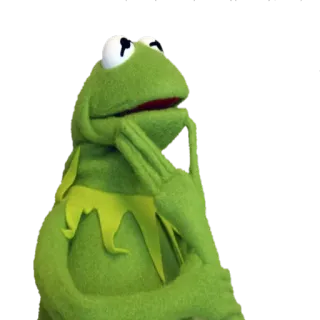 🤔 b02dd402 Kermit 科米蛙, 布偶, 思考, 青蛙, 绿色, 玩偶, 角色 telegram sticker