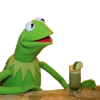 🥃 eb942f68 Kermit 科米蛙, 布偶, 喝酒, 青蛙, 绿色, 玩偶 telegram sticker