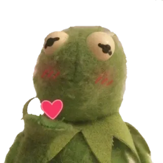 ❤ f8ed95fc Kermit 科米, 青蛙, 布偶, 可爱, 爱, 心, 亲吻 telegram sticker
