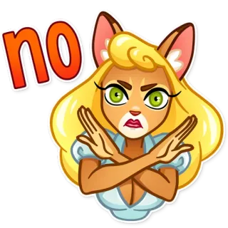 🙅 11cabeab no no, denial, character, cartoon, illustration, rejection telegram sticker