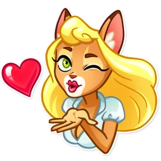 😘 94874d7f cartoon, cat, heart, kiss, animal, flirty, love telegram sticker