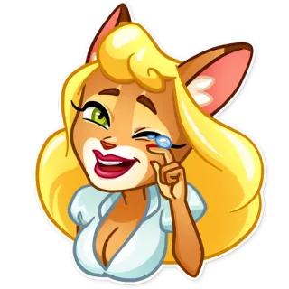 😂 ddfc2573 cartoon, animal, fox, blond hair, girl, cat telegram sticker