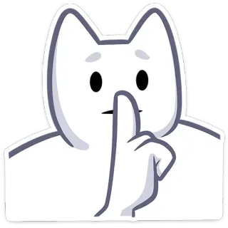 🤫 1de9288f cat, silence, quiet, shush, finger whatsapp sticker