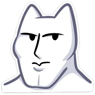 🗿 55293e3b meme, stonks, buff, cat, strong, internet whatsapp sticker