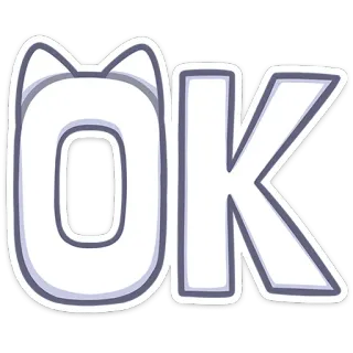 👌 70f157f0 OK okay, agree, cat ears, approval, confirmation whatsapp sticker