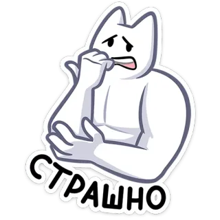 😨 97f0dcc3 СТРАШНО cat, fear, scared, anxious whatsapp sticker