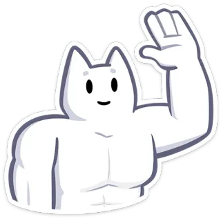 👋 9d17e8e9 cat, muscle, fitness, cute, gym whatsapp sticker