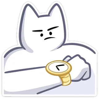 🕔 9f01b09f cat, waiting, watch, time, angry whatsapp sticker