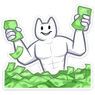 🤑 a188b884 money, cash, rich, wealth, success, cartoon whatsapp sticker
