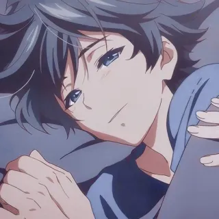 😏 05ec2319 อนิเมะ, เด็กผู้ชาย, ภาพเหมือน, นอน, ผ่อนคลาย, การ์ตูน telegram sticker