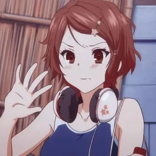 👋 2ad40c9b อนิเมะ, ผู้หญิง, หูฟัง, การ์ตูน telegram sticker