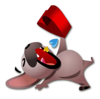🍫 b487d93c chien, seau, drôle, mignon, animal, dessin animé telegram sticker
