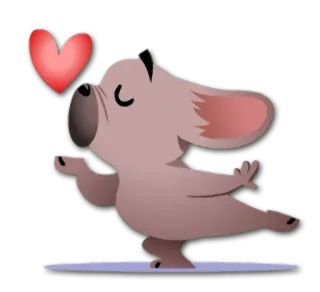 😘 e39f3375 coeur, koala, amour, animal, mignon, autocollant telegram sticker
