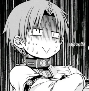 😁 ede43dab arrepia anime, manga, sweating, nervous, facial expression whatsapp sticker