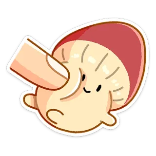 😊 5470f9f1 เห็ด, น่ารัก, คาวาอิ, นิ้ว, การ์ตูน telegram sticker