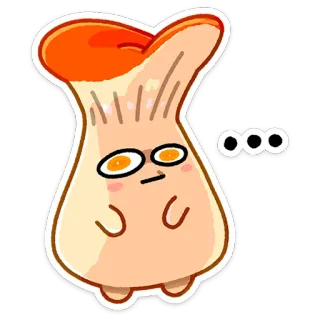 🤔 70213927 เห็ด, น่ารัก, ตา, คิด, การ์ตูน telegram sticker