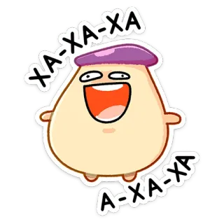 😂 d208700e XA-XA-XA การ์ตูน, ตัวละคร, เห็ด, หัวเราะ, Xa-xa-xa telegram sticker