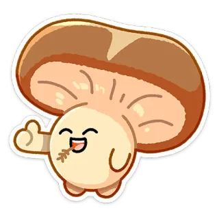 👍 e070d4ee เห็ด, น่ารัก, คาวาอิ, อาหาร, การ์ตูน telegram sticker