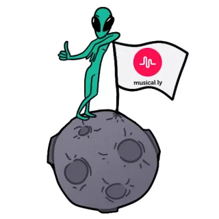 💗 0c5c5ccf musical.ly Alienígena, Lua, Bandeira, Musical.ly, TikTok telegram sticker