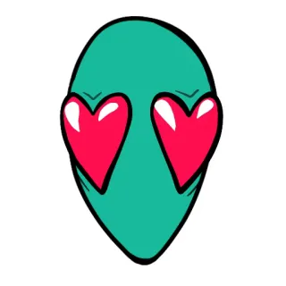 😍 48a8e43d Alienígena, Amor, Olhos de coração, Adesivo telegram sticker