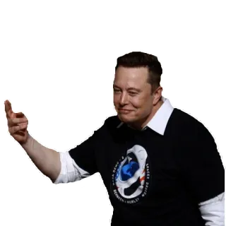 👉 731876db Elon Musk อีลอน มัสก์, นิ้วกลาง, ท่าทางหยาบคาย telegram sticker
