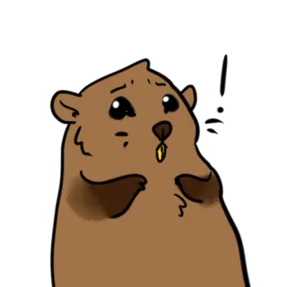 😮 65d9f8b5 비버, 귀여운, 만화, 동물, 설치류, 웃긴 telegram sticker