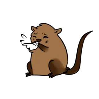 🤧 cce618e7 수달, 손가락 욕, 동물, 만화, 일러스트 telegram sticker