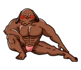 💪 37b961ec cane, muscoloso, divertente, cartone animato, meme whatsapp sticker