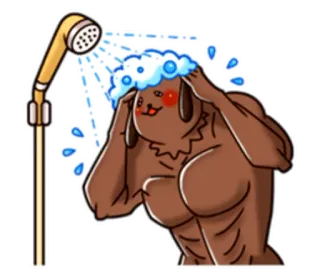 🚿 401de133 cane, doccia, muscoloso, animale, cartone animato whatsapp sticker