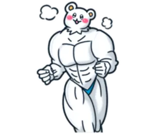 🏃 b3bf9944 orso, muscoloso, cartone animato, carino, animale, adesivo whatsapp sticker