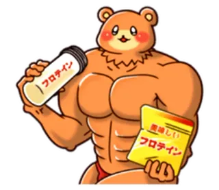 💪 da524155 プロテイン orso, proteine, muscolo, bodybuilding, fitness whatsapp sticker