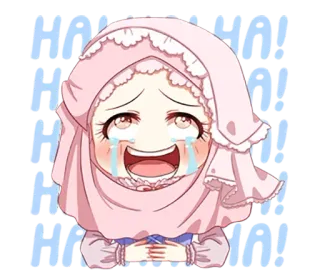 😂 3d565202 HIK HIK! anime, menangis, hijab, gadis, kartun whatsapp sticker