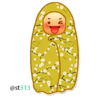 😜 09eb7a3e @st313 Emoji, Saco de dormir, Bebé, Lindo, Dibujos animados, Personaje telegram sticker