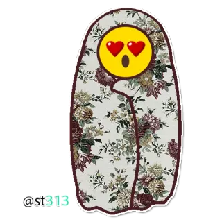 😻 11347444 @st313 pegatina, floral, emoji, ojos de amor, patrón, envuelto telegram sticker