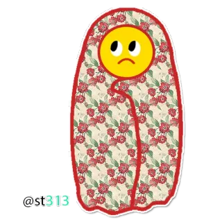 😕 153bbda5 @st313 emoji, triste, manta, floral, pegatina, envuelto telegram sticker