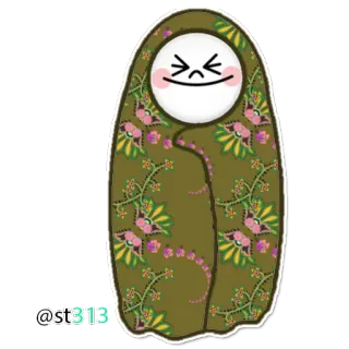 ☺️ 2b175fcb @st313 Dibujo animado, Personaje, Estampado floral, Pegatina, Lindo, Caprichoso, Diseño telegram sticker