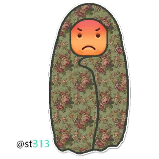 😡 5e23abef @st313 Emoji, Enojado, Envuelto, Floral, Sticker telegram sticker