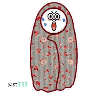 😲 a0c7f1cd @st313 sticker, dibujos animados, enojado, llorando, manta, floral telegram sticker