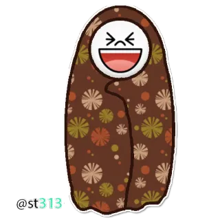 😄 f425c5c2 @st313 Emoji, Dibujo animado, Divertido, Feliz, Manta, Adormilado, Relajado telegram sticker