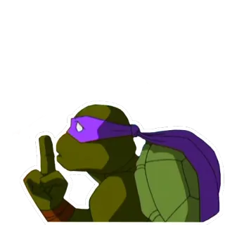 🤐 0498f5cd Donatello Teenage Mutant Ninja Turtles Ninja, Żółw, TMNT, Środkowy palec, Kreskówka, Obraźliwe telegram sticker