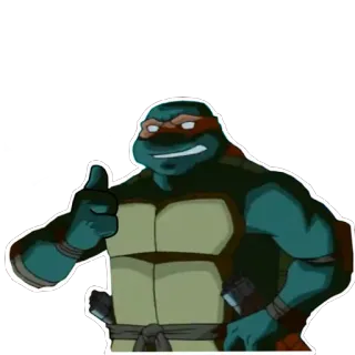 👍 144268e1 Raphael Teenage Mutant Ninja Turtles Kreskówka, Ninja, Żółw, Mutant, TMNT, Kciuk w górę telegram sticker