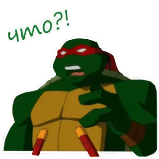 😱 44f2b40d Raphael Teenage Mutant Ninja Turtles umo?! Ninja, Żółw, Kreskówka, Pytanie, Zamieszanie telegram sticker