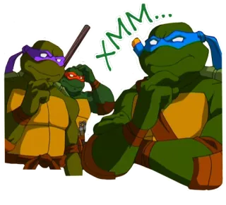 🤔 62084e92 XMM... żółwie ninja, tmnt, donatello, leonardo, kreskówka telegram sticker