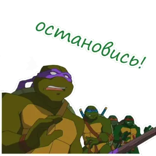 🖖 f2e28f50 остановись! tmnt, wojownicze żółwie ninja, kreskówka, stop, donatello telegram sticker