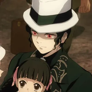 🔩 be5a5925 Muzan Kibutsuji Demon Slayer 动漫, 鬼灭之刃, 鬼舞辻无惨, 鬼, 反派, 高帽 telegram sticker